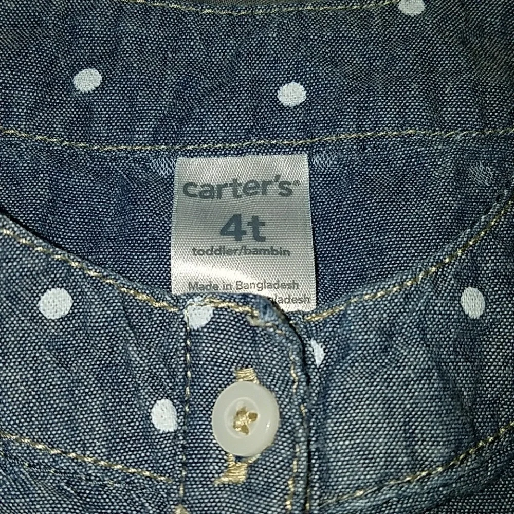 Carter's 4T Denim Polka dot Button up Top